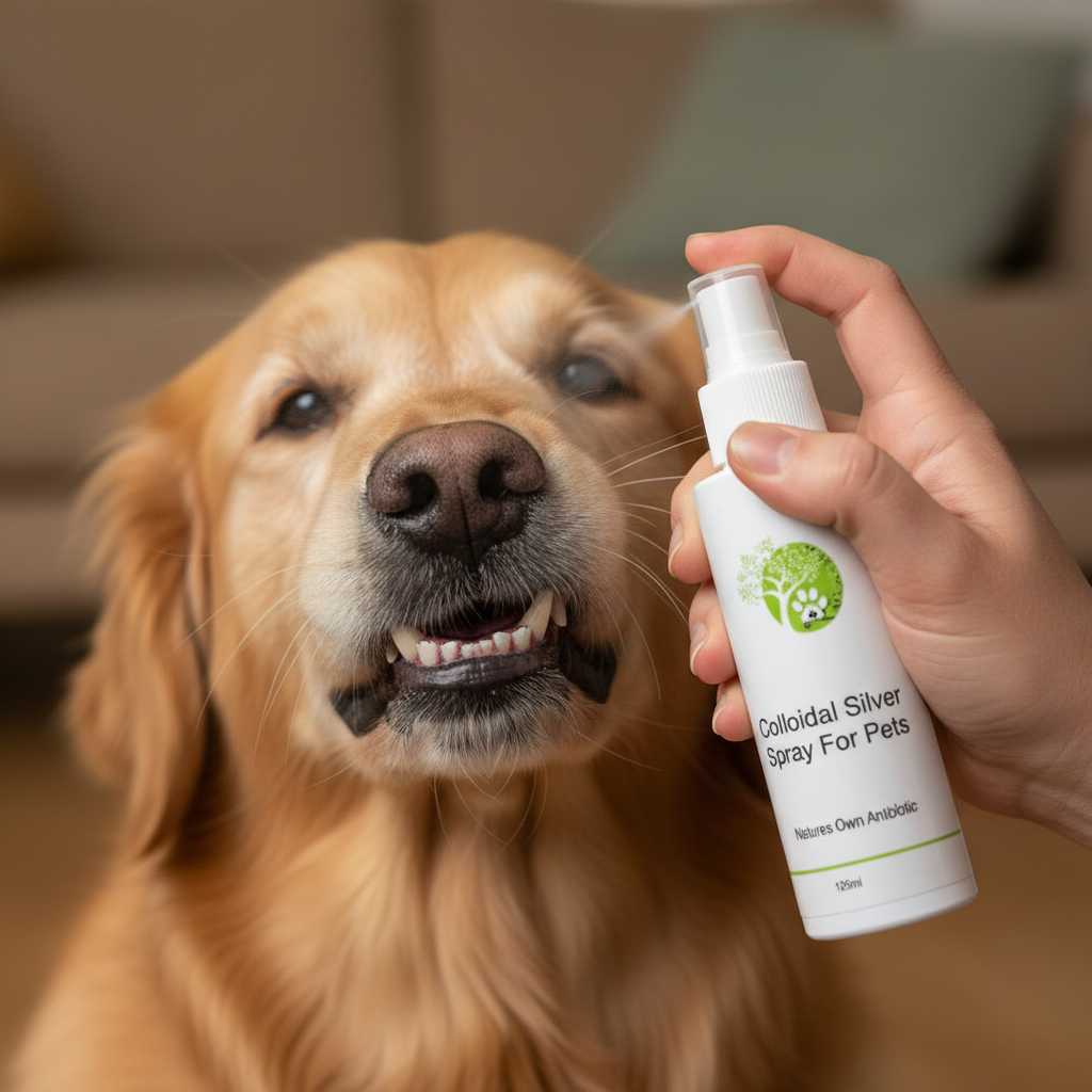LAPA Colloidal Silver Spray on dog teeth